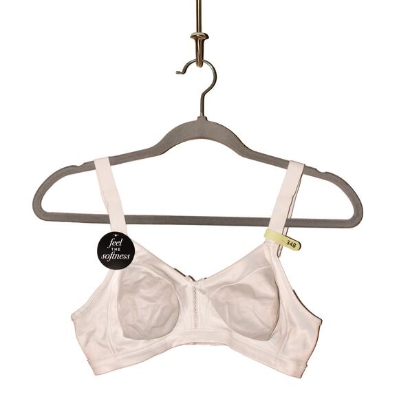 BALI NEW $44 Double Support Soft Touch‎ Back Smoothing Wirefree Bra White 34B - Picture 1 of 3